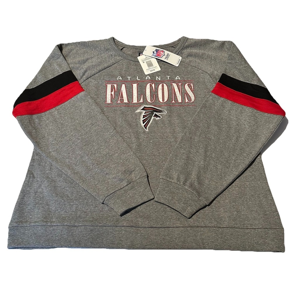 NFL TEAM APPAREL Atlanta Falcons Raglan Pullover Womens Sweatshirt Size 2XL NWT‎
